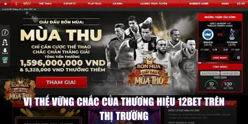 Nhà Cái 12BET - Cháy Hết Mình Với Đủ Loại Trò Chơi 2 Vị thế vững chắc của thương hiệu 12BET trên thị trường